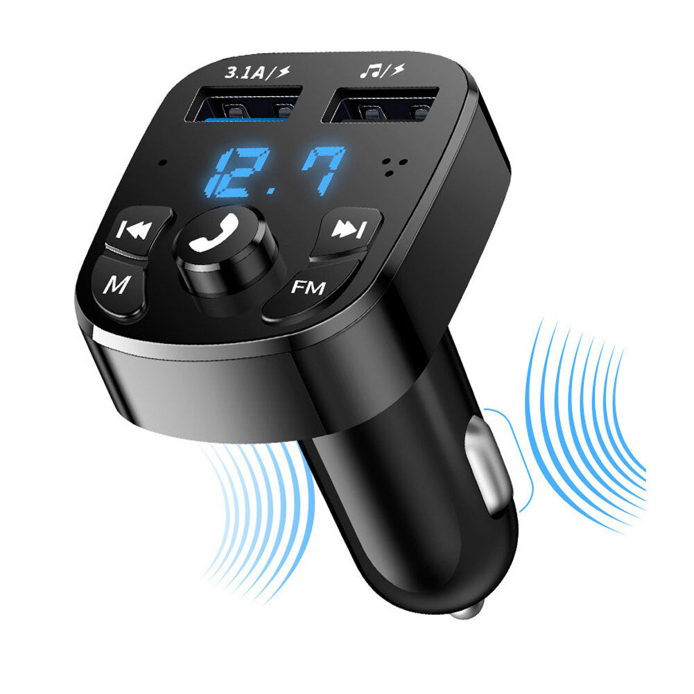 Car Multifunction Noise Reduction Car  Mp3  Player Fm Transmitter Wireless Bluetooth-compatible Receiver Dual Usb Car Fast Charger black - Premium Car Chargers from Rapidvehicles - Just $16.99! Shop now at Rapidvehicles