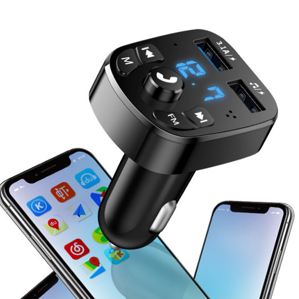 Car Multifunction Noise Reduction Car  Mp3  Player Fm Transmitter Wireless Bluetooth-compatible Receiver Dual Usb Car Fast Charger black - Premium Car Chargers from Rapidvehicles - Just $16.99! Shop now at Rapidvehicles