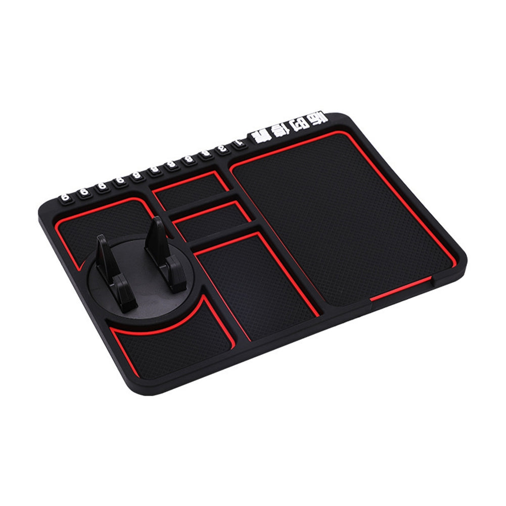 4 In 1 Multifunctional Car Phone Holder Anti-slip Pad Car Navigation Dashboard Wear-resistant Mat Car Supplies Universal Application Red - Premium Car Mounts & Holders from Rapidvehicles - Just $16.99! Shop now at Rapidvehicles