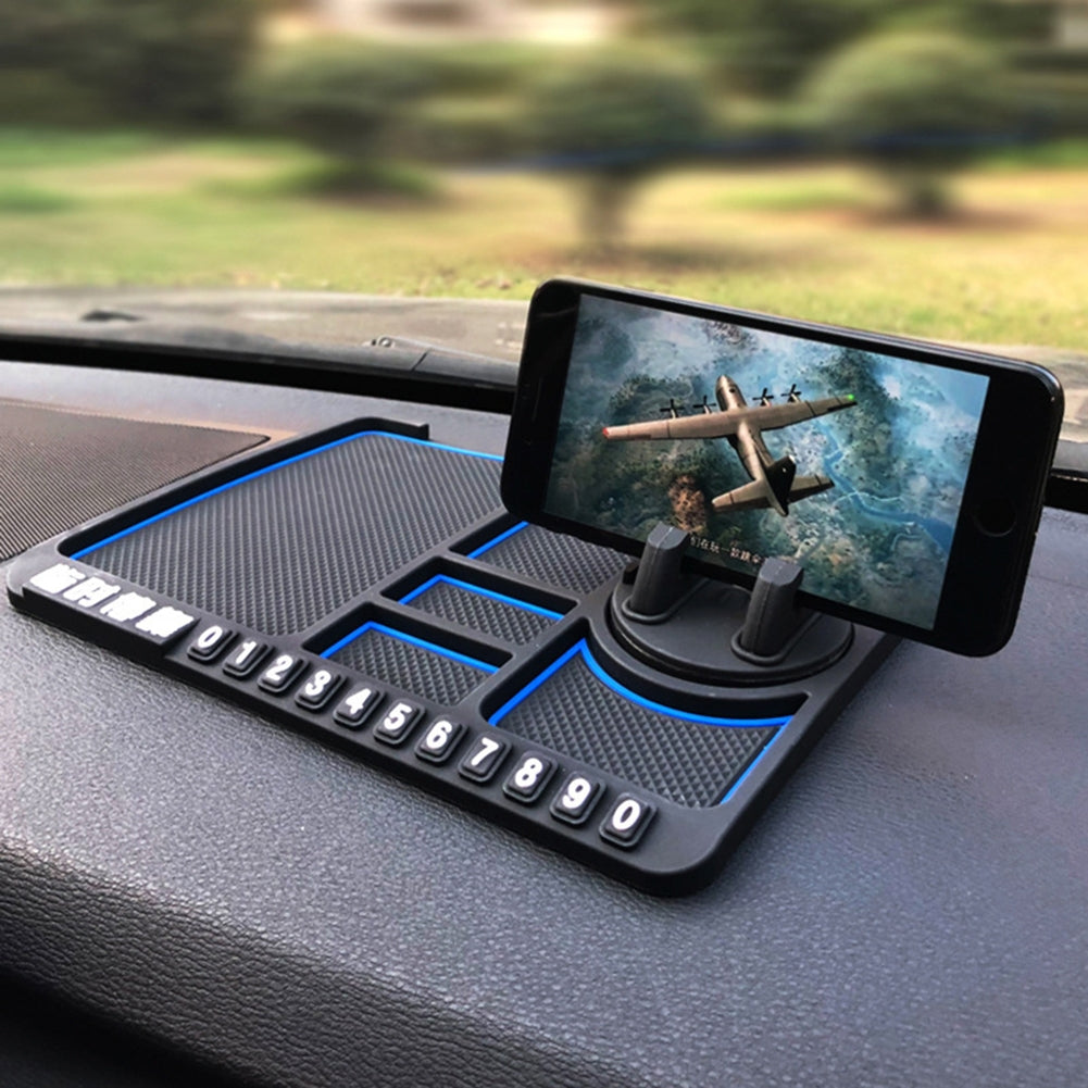 4 In 1 Multifunctional Car Phone Holder Anti-slip Pad Car Navigation Dashboard Wear-resistant Mat Car Supplies Universal Application Red - Premium Car Mounts & Holders from Rapidvehicles - Just $16.99! Shop now at Rapidvehicles