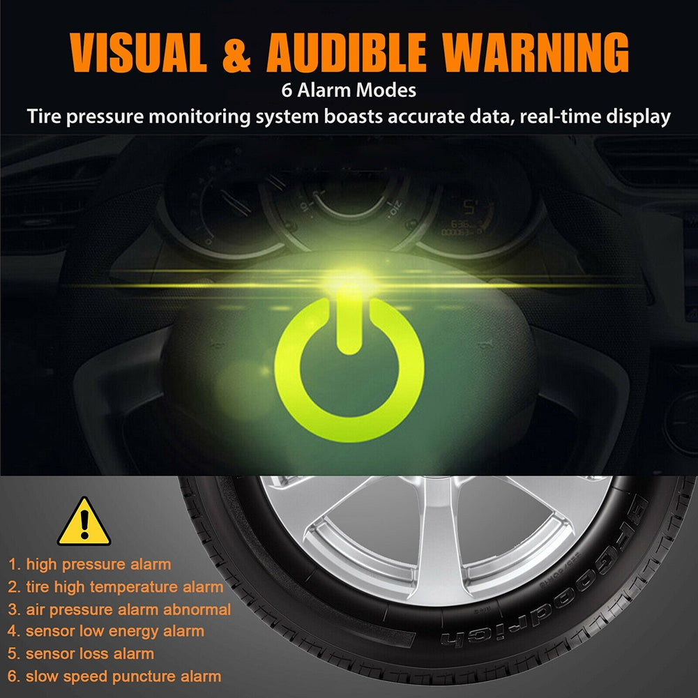 Car Tpms Solar Wireless Tire  Pressure  Monitoring  System Real-time Detection Solar Charging Easy Installation Tire Pressure Monitor black - Premium OBD & Diagnostic Tools from Rapidvehicles - Just $40.99! Shop now at Rapidvehicles