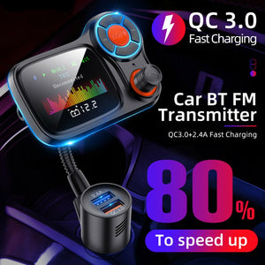 Car Mp3  Player Wireless Bluetooth-compatible T831 Lossless Sound Quality Qc3.0 Fast Charging With Atmosphere Light Fm Transmitter black - Premium Car Chargers from Rapidvehicles - Just $32.99! Shop now at Rapidvehicles