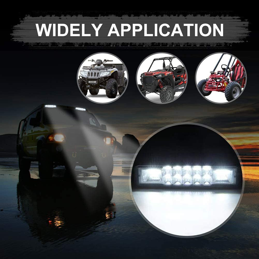 2pcs 6 Inch Aluminum Alloy 48w 60w Car Led  Work  Light Bar Waterproof Fog Lamp Spotlight For Trucks Off Road Atv Utv Golf Cart Trailer black - Premium Car LED Lights from Rapidvehicles - Just $34.07! Shop now at Rapidvehicles