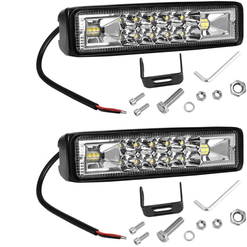 2pcs 6 Inch Aluminum Alloy 48w 60w Car Led  Work  Light Bar Waterproof Fog Lamp Spotlight For Trucks Off Road Atv Utv Golf Cart Trailer black - Premium Car LED Lights from Rapidvehicles - Just $34.07! Shop now at Rapidvehicles