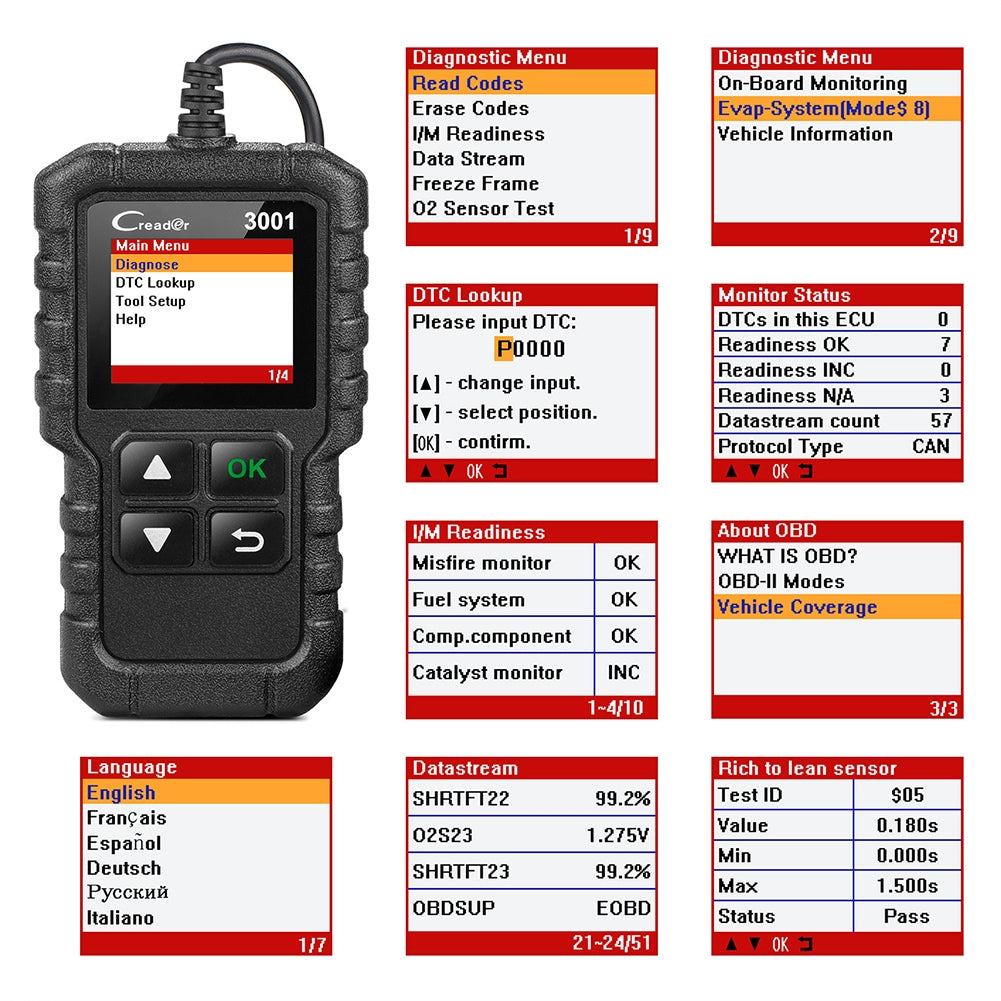 Car Full Function Car  Code  Reader Colorful Lcd Display X431 - Premium Other Car Electronics from Rapidvehicles - Just $64.99! Shop now at Rapidvehicles