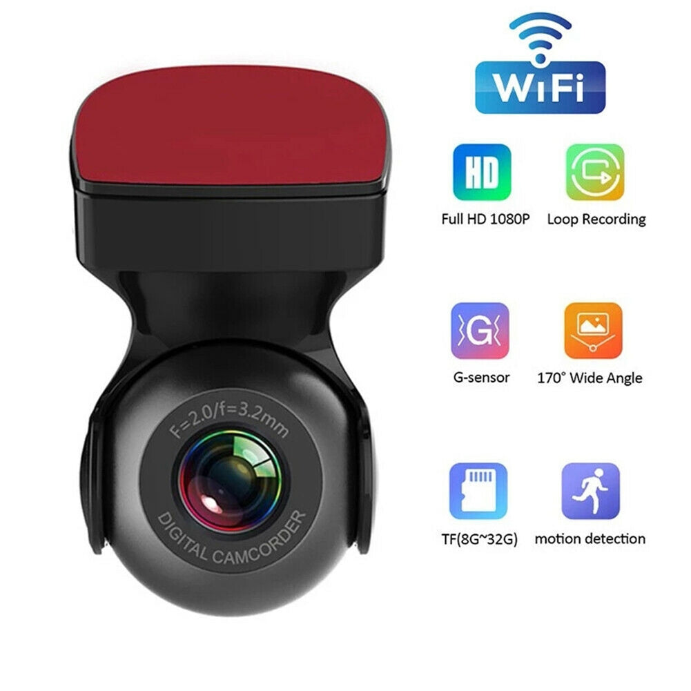 US 170 Degree Wifi Car  Driving  Recorder Hd 1080p Wide-angle Super Night Vision Dvr G-sensor Video Recorder Dash Cam Car Camera black - Premium Automotive from Rapidvehicles - Just $57.99! Shop now at Rapidvehicles