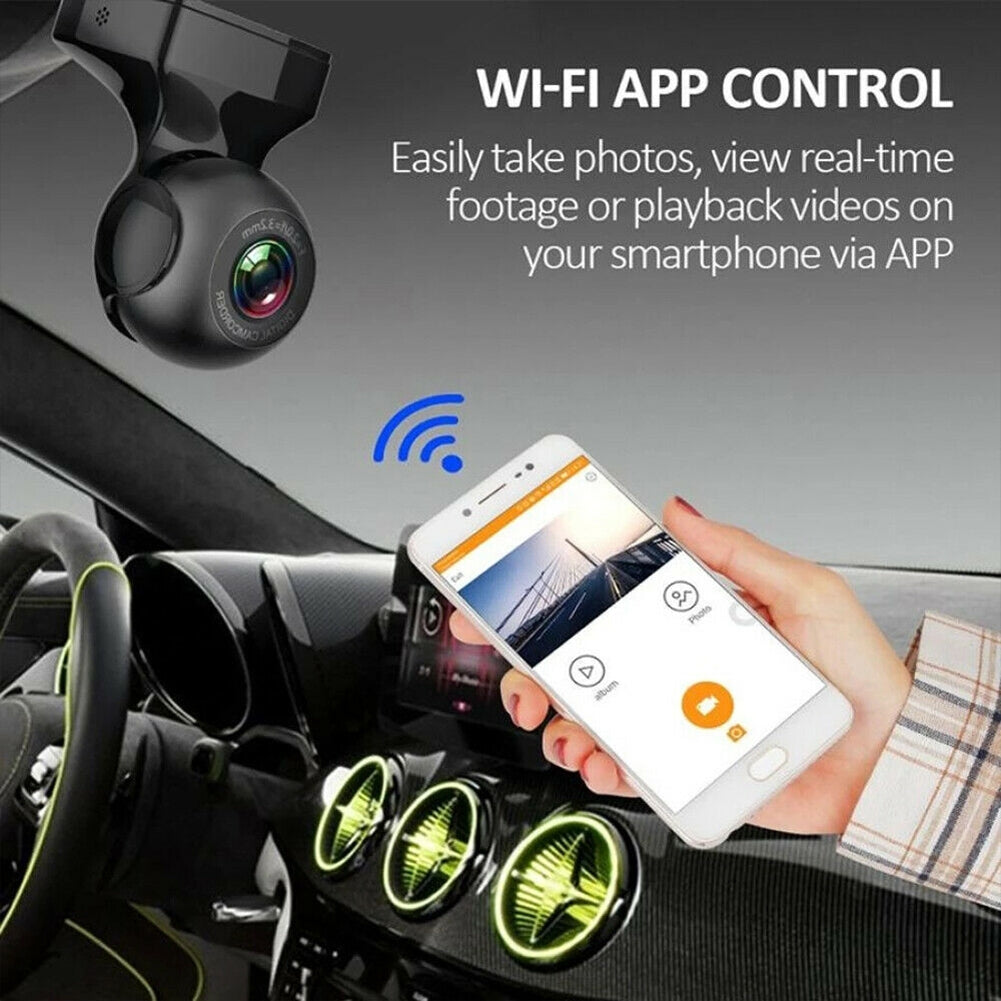 US 170 Degree Wifi Car  Driving  Recorder Hd 1080p Wide-angle Super Night Vision Dvr G-sensor Video Recorder Dash Cam Car Camera black - Premium Automotive from Rapidvehicles - Just $62.99! Shop now at Rapidvehicles