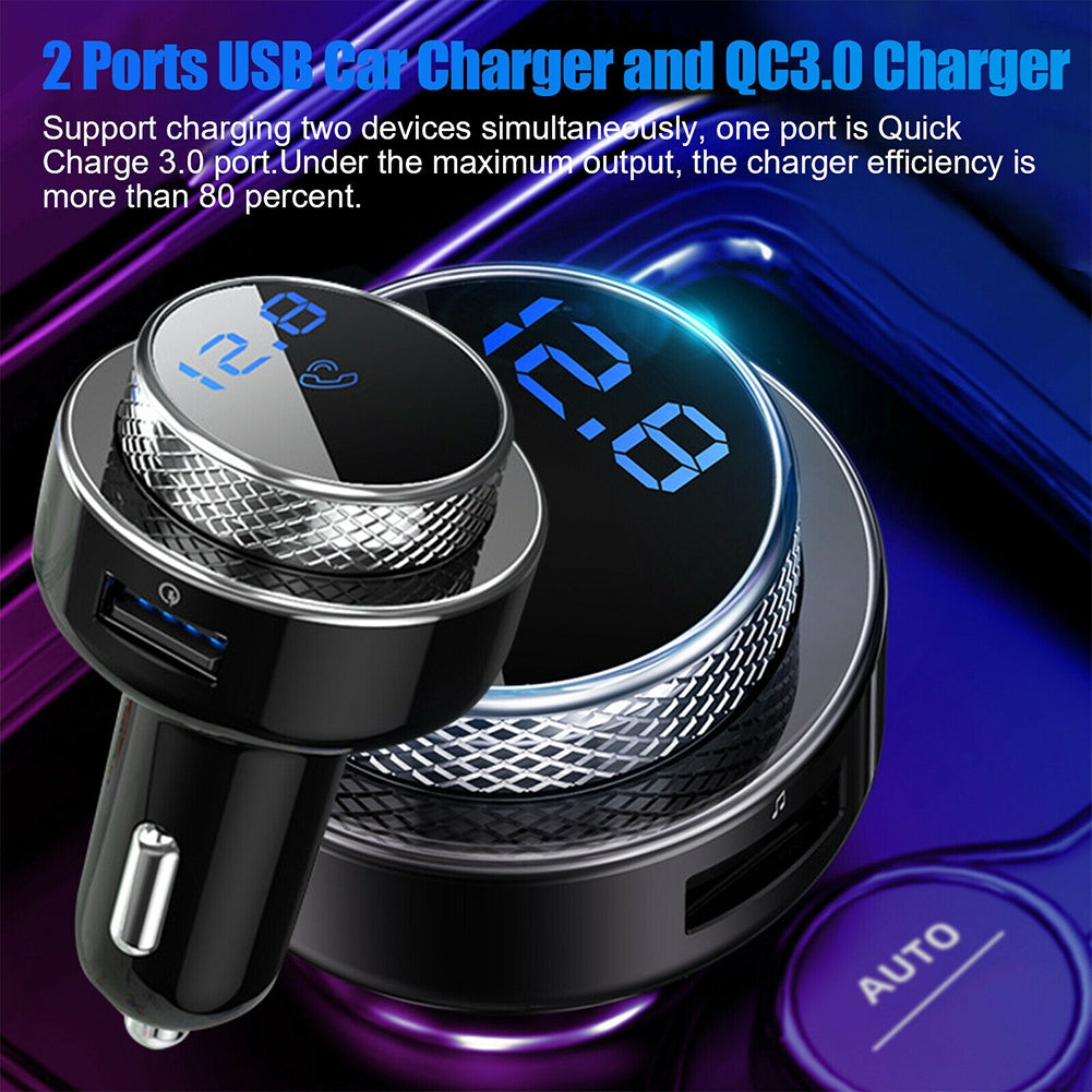 Car Bluetooth-compatible 5.0 Fm  Transmitter Lossless Usb Charger Mp3 Music Player Hands-free Multifunctional Car Accessories black - Premium Car Chargers from Rapidvehicles - Just $31.99! Shop now at Rapidvehicles