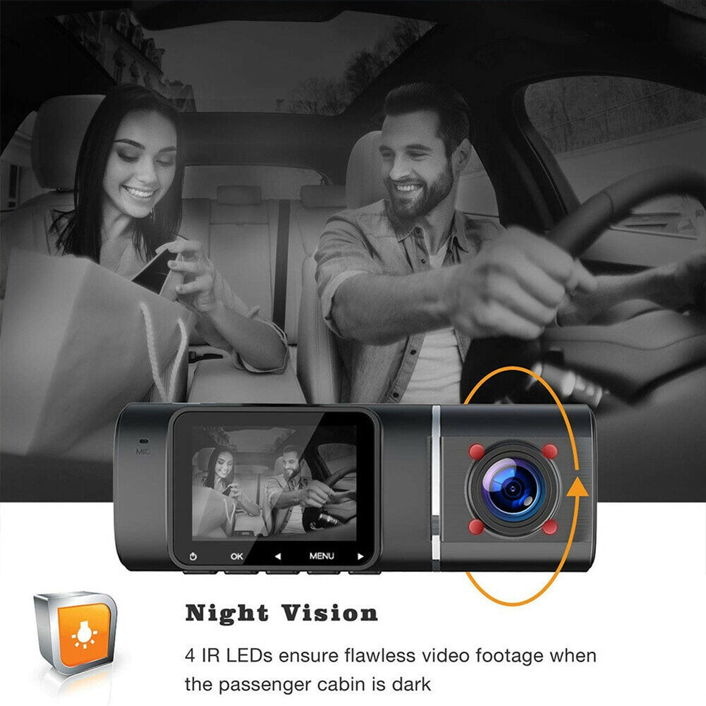 Car  Driving  Recorder 1080p Front Car Dvr Video Recorder Infrared Night Vision Hdr Technology Gravity Sensing Dual Dash Camera black - Premium Car Rear View Camera from Rapidvehicles - Just $77.76! Shop now at Rapidvehicles