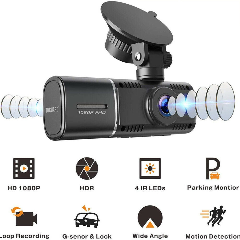 Car  Driving  Recorder 1080p Front Car Dvr Video Recorder Infrared Night Vision Hdr Technology Gravity Sensing Dual Dash Camera black - Premium Car Rear View Camera from Rapidvehicles - Just $77.76! Shop now at Rapidvehicles