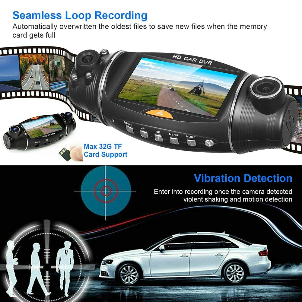 Dual Lens Dash Cam With Mounting Bracket Car Dvr Camera Recorder G-sensor Front + Rear Video 1080p Driving Recorder - Premium Car DVR from Rapidvehicles - Just $81.30! Shop now at Rapidvehicles