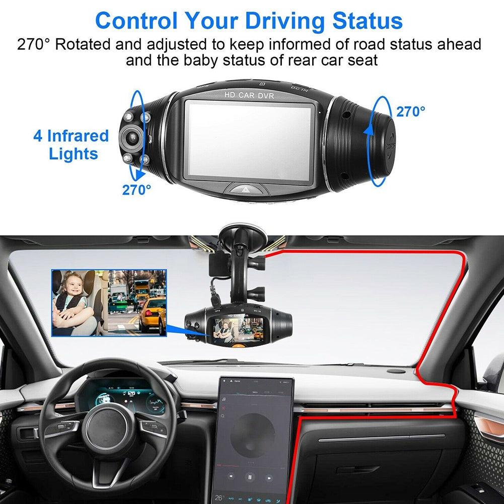 Dual Lens Dash Cam With Mounting Bracket Car Dvr Camera Recorder G-sensor Front + Rear Video 1080p Driving Recorder - Premium Car DVR from Rapidvehicles - Just $81.30! Shop now at Rapidvehicles