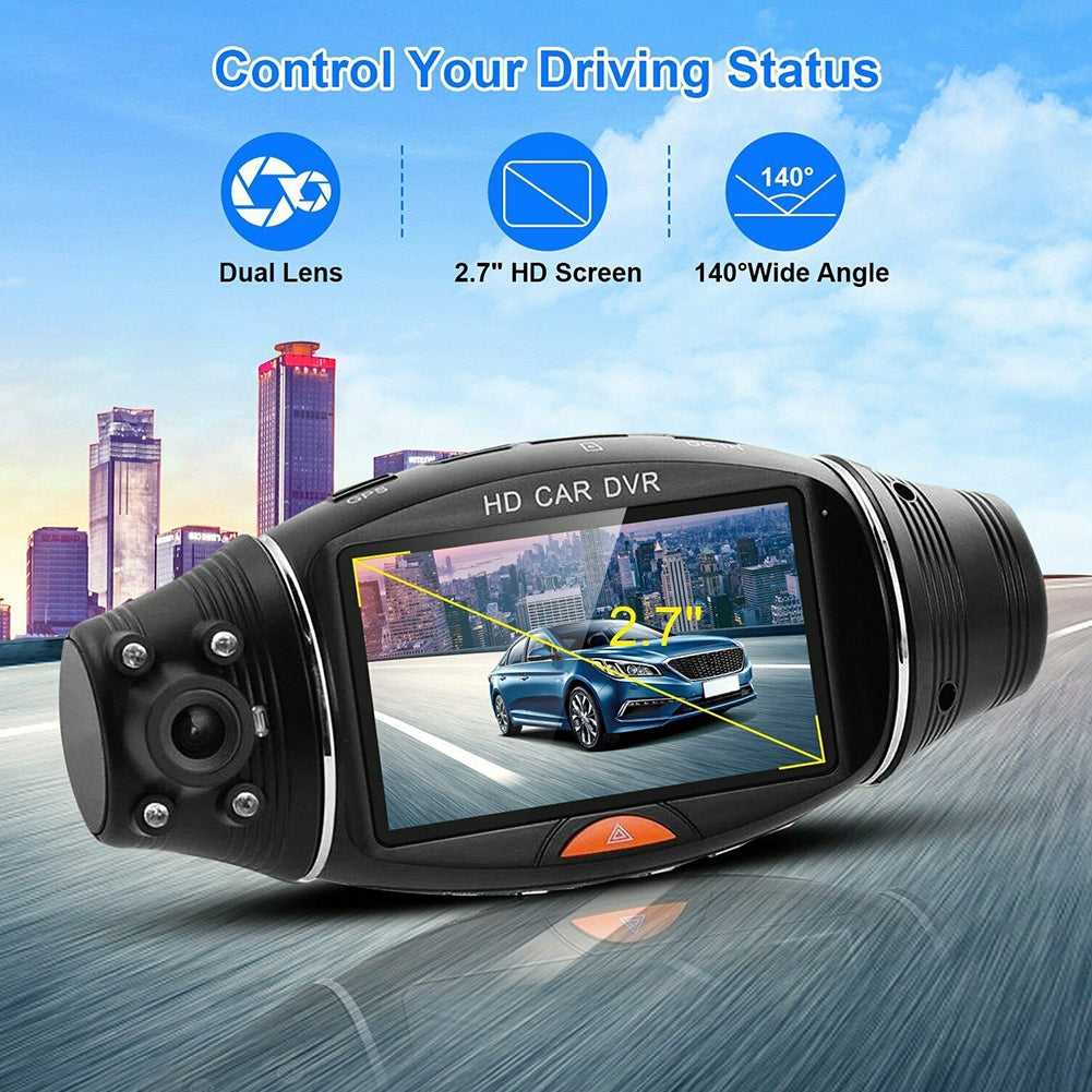 Dual Lens Dash Cam With Mounting Bracket Car Dvr Camera Recorder G-sensor Front + Rear Video 1080p Driving Recorder - Premium Car DVR from Rapidvehicles - Just $81.30! Shop now at Rapidvehicles