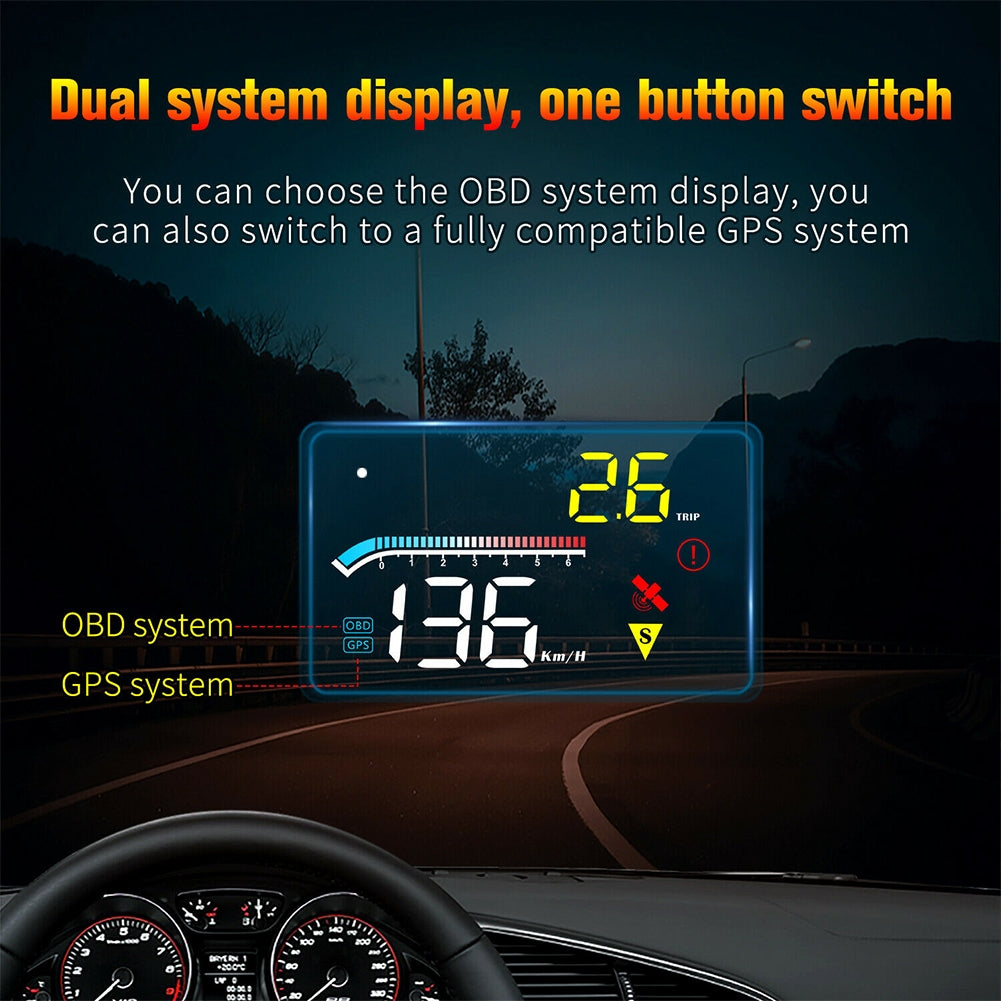 US M17 Intelligent  Car  Display OBD Universal Windshield Speed Projector Hd HUD Head-up Display Accessories black - Premium Automotive from Rapidvehicles - Just $60.99! Shop now at Rapidvehicles