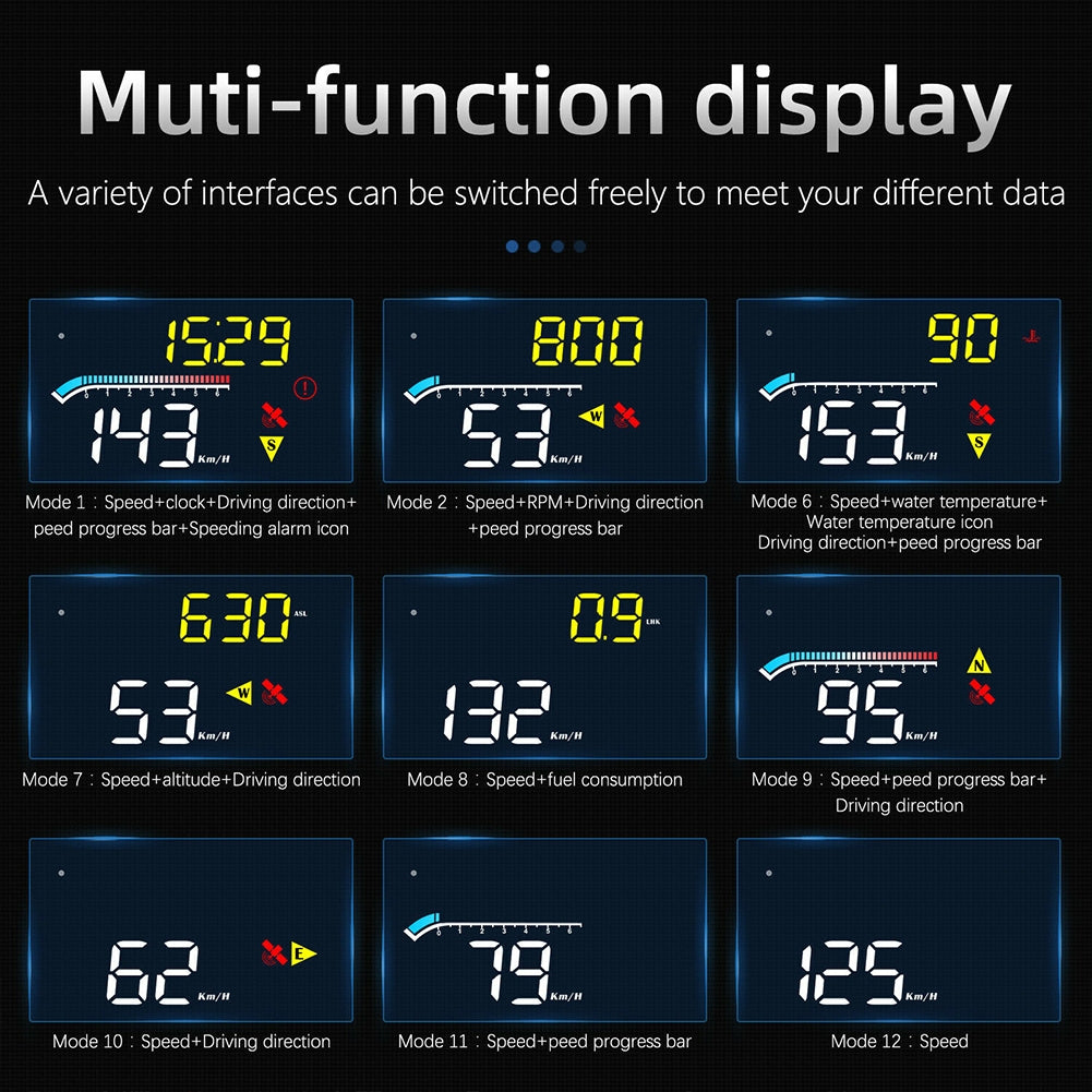 US M17 Intelligent  Car  Display OBD Universal Windshield Speed Projector Hd HUD Head-up Display Accessories black - Premium Automotive from Rapidvehicles - Just $60.99! Shop now at Rapidvehicles