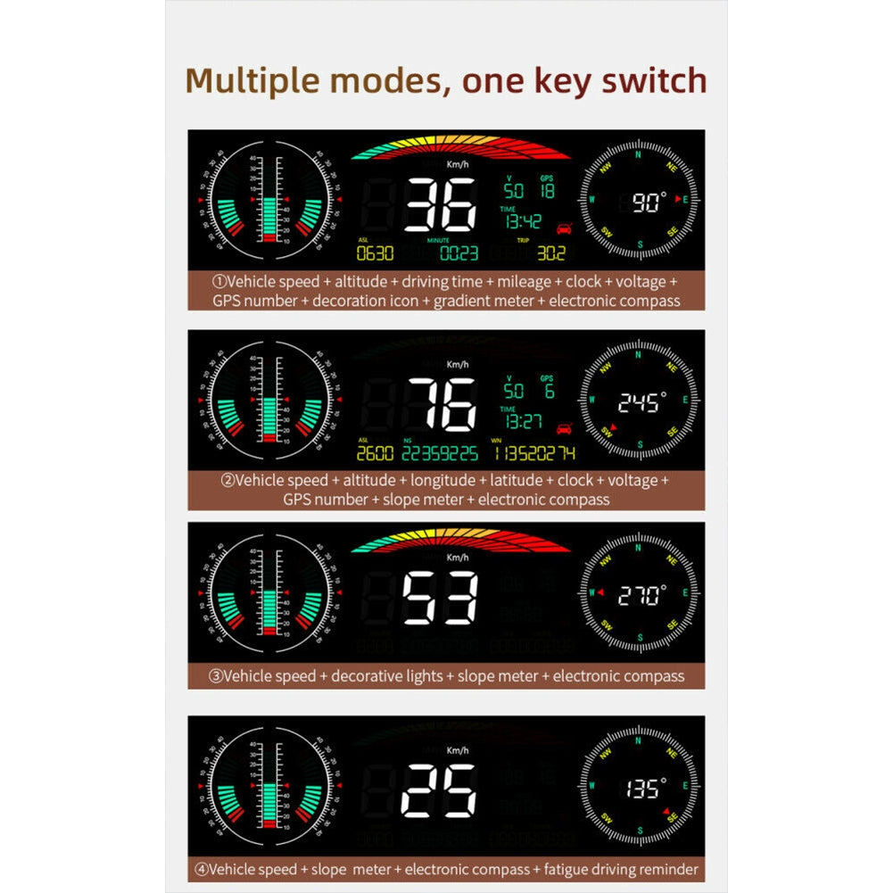 P18 Car  Hud  Head-Up  Display Portable Off-road Level Slope - Premium Other Car Electronics from Rapidvehicles - Just $89.99! Shop now at Rapidvehicles