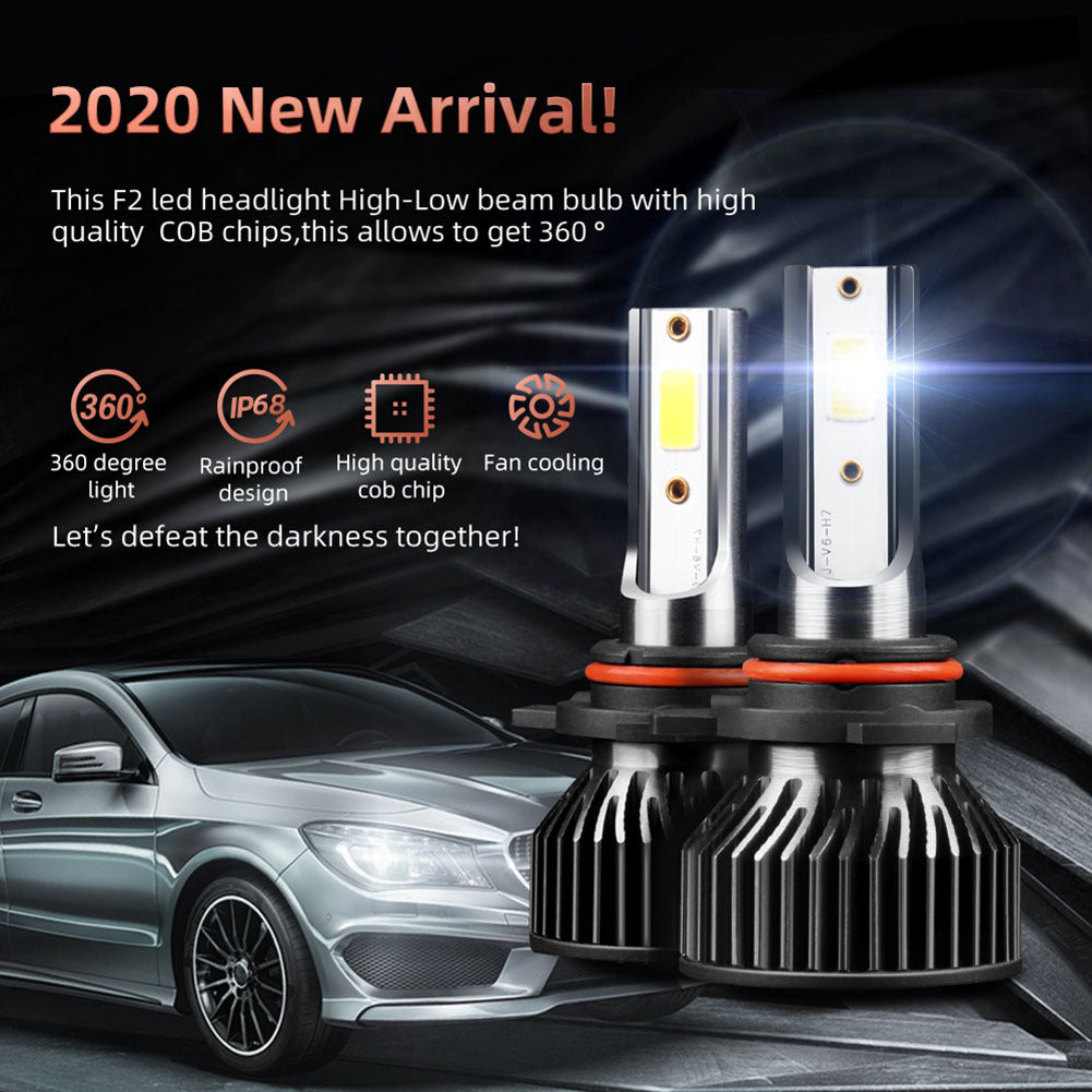 1 Pair Aluminum Alloy Car  Led  Headlight F2 White Light - Premium Car LED Lights from Rapidvehicles - Just $26.99! Shop now at Rapidvehicles