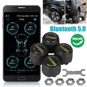 Bluetooth-compatible 5.0 Car  Tire  Pressure  Detector Wireless Pressure Monitoring System Sensor black - Premium OBD & Diagnostic Tools from Rapidvehicles - Just $66.99! Shop now at Rapidvehicles