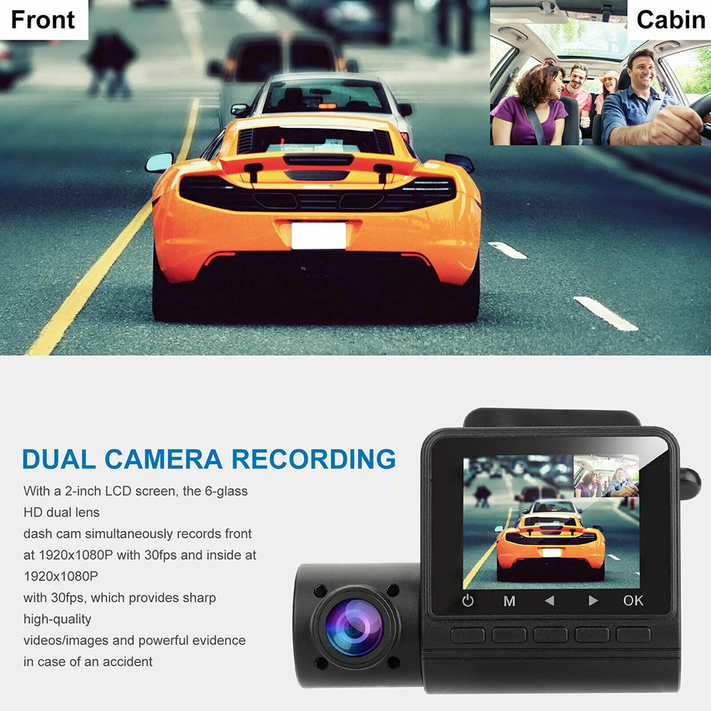 2-inch Dual-lens Driving Recorder 1080P Front Car Night Vision - Premium Car DVR from Rapidvehicles - Just $84.59! Shop now at Rapidvehicles