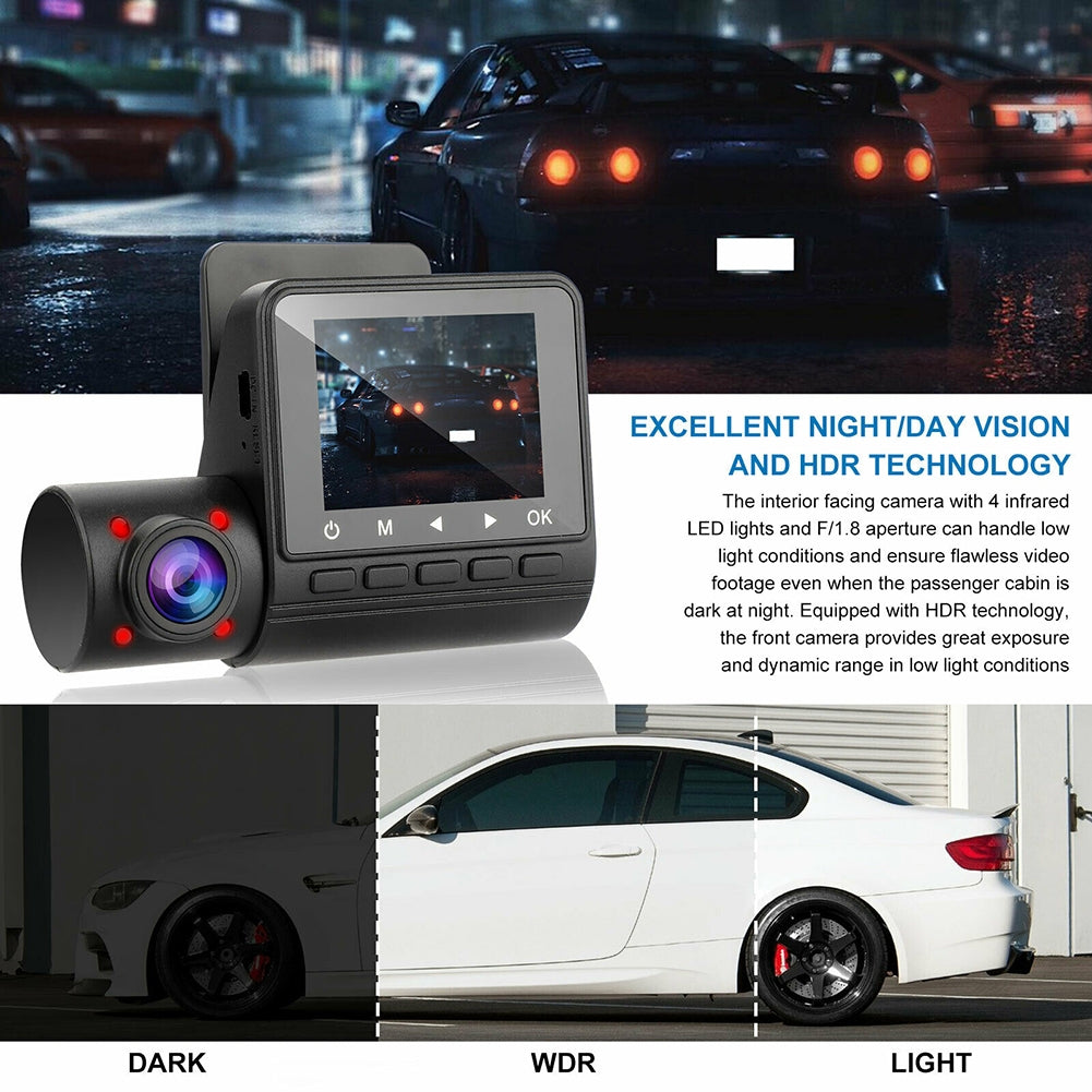 2-inch Dual-lens Driving Recorder 1080P Front Car Night Vision - Premium Car DVR from Rapidvehicles - Just $84.59! Shop now at Rapidvehicles