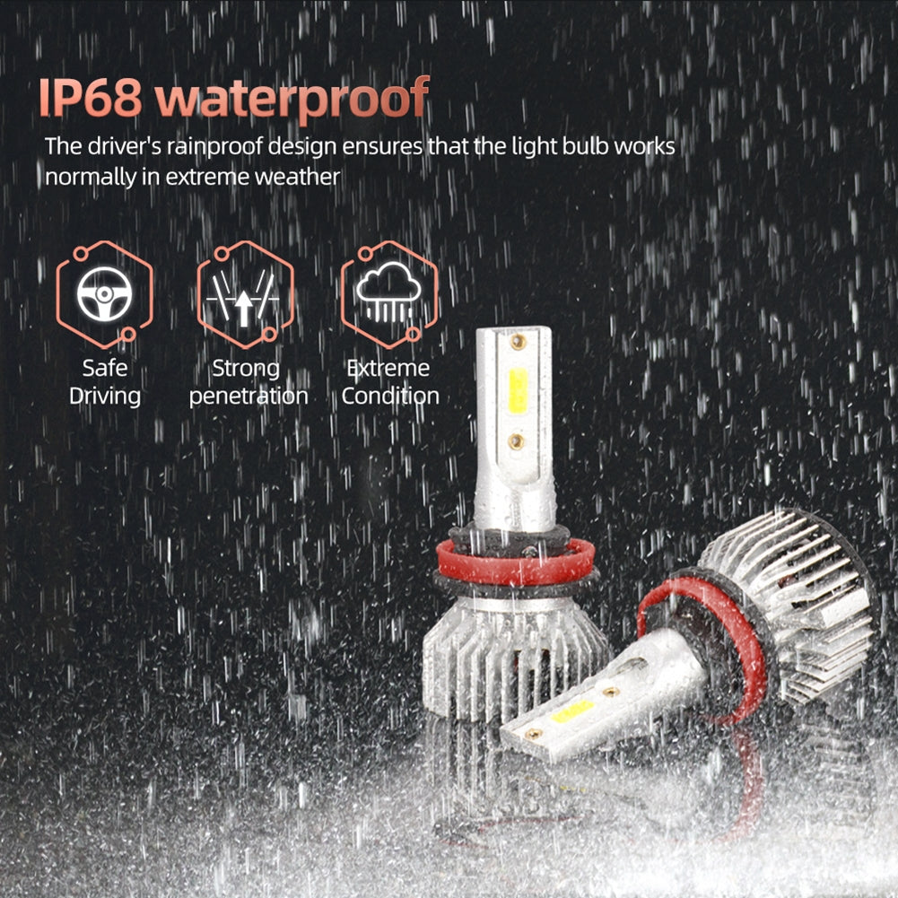 1 Pair Aluminum Car Led Headlight F2A Ip68 Waterproof White Light Motorcycle Lamp H8/H9/H11 - Premium Motorcycle Lights from Rapidvehicles - Just $19.99! Shop now at Rapidvehicles