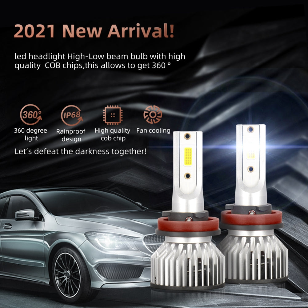 1 Pair Aluminum Car Led Headlight F2A Ip68 Waterproof White Light Motorcycle Lamp H8/H9/H11 - Premium Motorcycle Lights from Rapidvehicles - Just $19.99! Shop now at Rapidvehicles