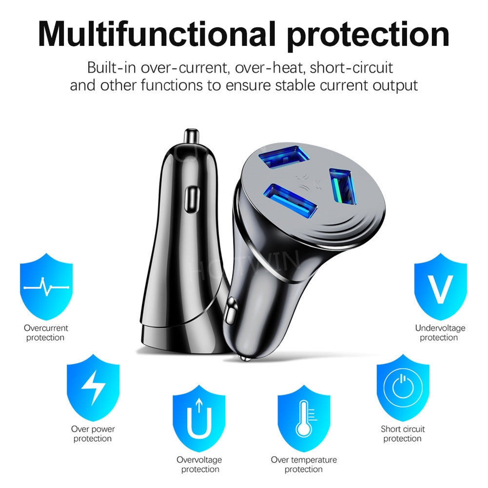 3-in-1 Car Charger 3.0 3-usb Multi-function Fast Charging Adapter - Premium Car Chargers from Rapidvehicles - Just $15.99! Shop now at Rapidvehicles