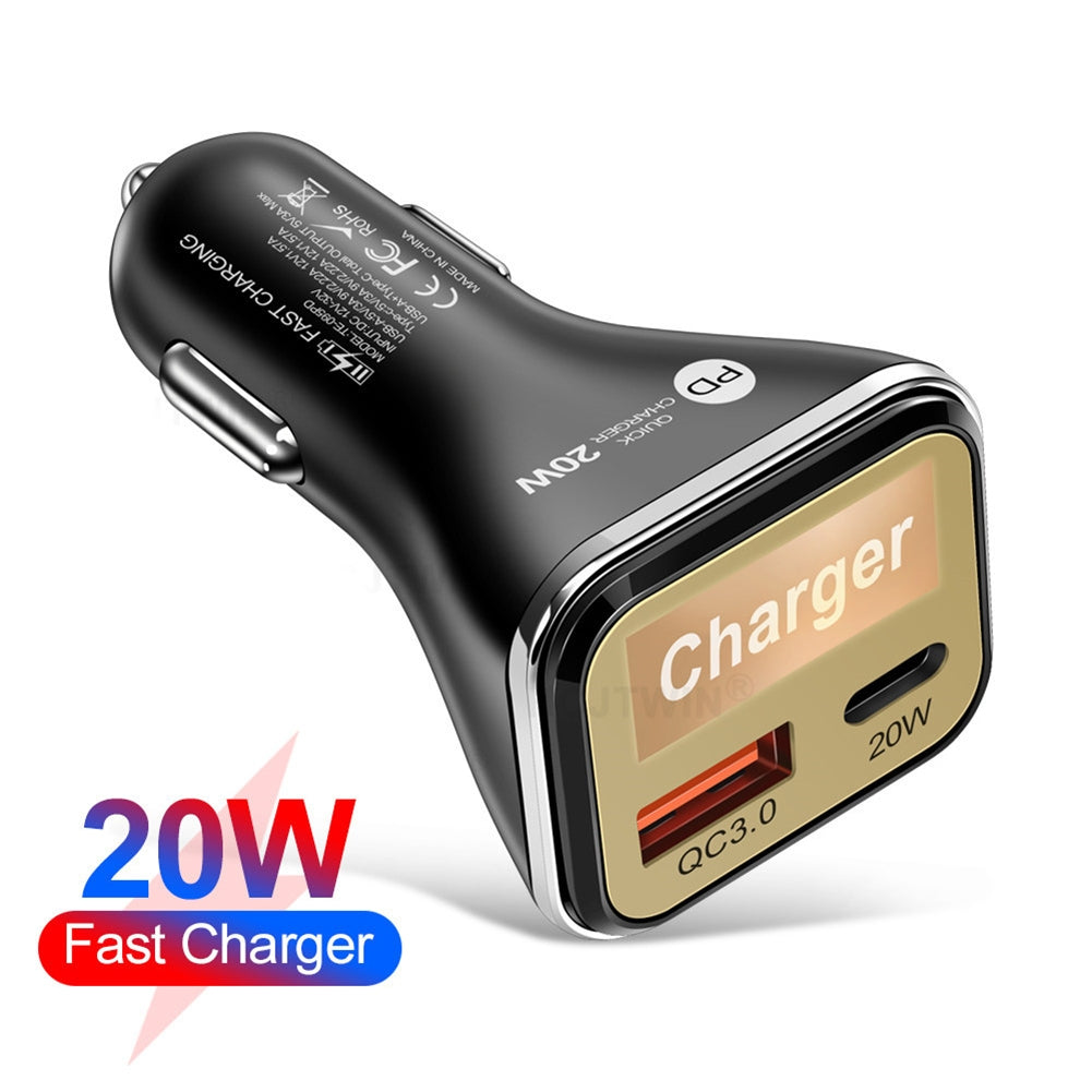 Car Charger 20w Pd Charging Adapter Compatible With Pd+usb Cigarette Lighter Jack Charger black - Premium Car Chargers from Rapidvehicles - Just $17.99! Shop now at Rapidvehicles