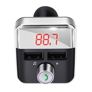 Car Mp3 Player Fm Transmitter Bluetooth-compatible Hands-free Dual Usb Wireless Charger silver + black - Premium Car Chargers from Rapidvehicles - Just $15.99! Shop now at Rapidvehicles