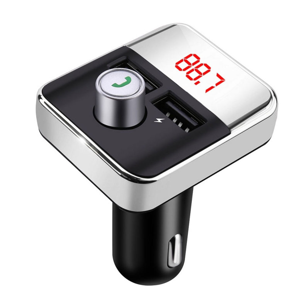 Car Mp3 Player Fm Transmitter Bluetooth-compatible Hands-free Dual Usb Wireless Charger silver + black - Premium Car Chargers from Rapidvehicles - Just $15.99! Shop now at Rapidvehicles