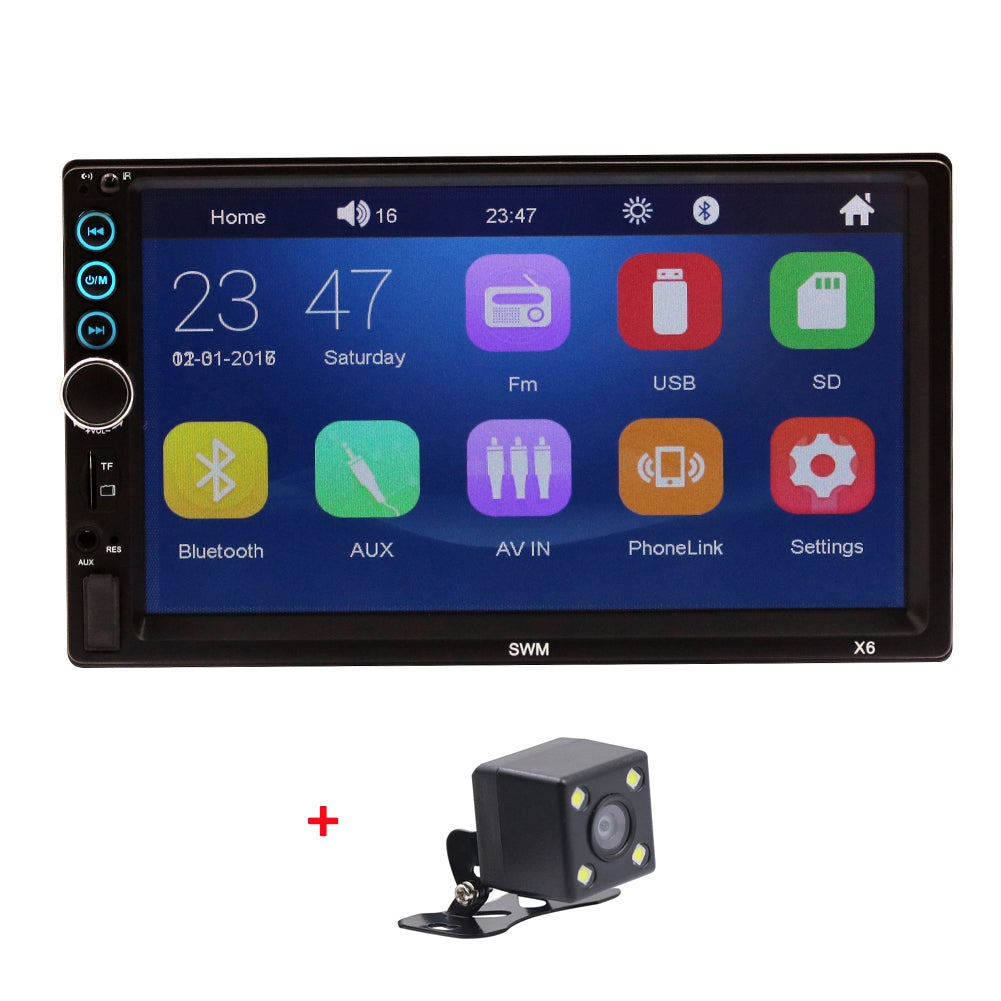 Car Radio 7-inch Hd Dual Din 12v Radio Bluetooth-compatible Hands-free Mobile Phone Interconnect Mp5 Multimedia Player with camera - Premium Other Car Electronics from Rapidvehicles - Just $71.99! Shop now at Rapidvehicles