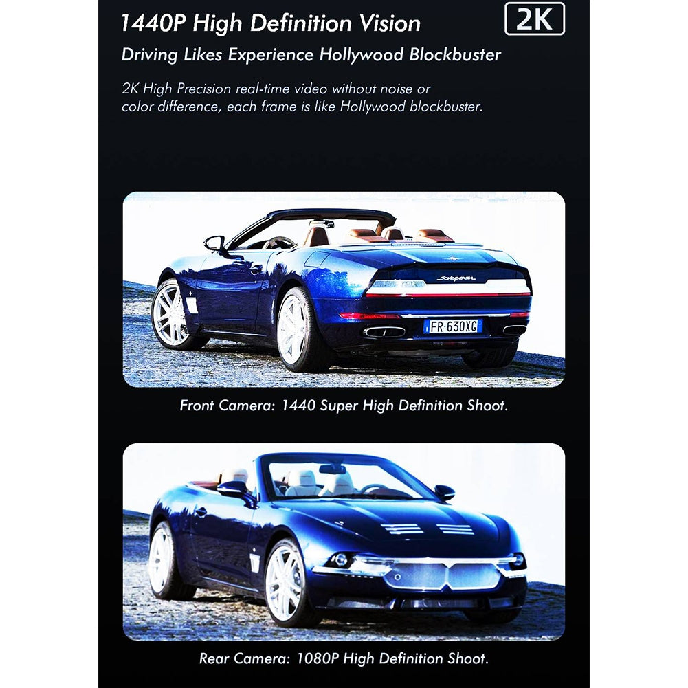 Car Hidden Dash Cam 2k Night Vision Front Rear Double Recording - Premium Car DVR from Rapidvehicles - Just $117.99! Shop now at Rapidvehicles