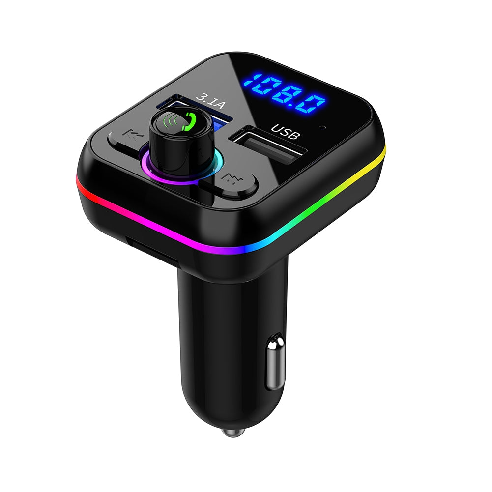 Car Mp3 Music Player Bluetooth-compatible V5.0 Hands Free Call USB U Disk Fm Transmitter Fast Charger black - Premium Car Chargers from Rapidvehicles - Just $15.99! Shop now at Rapidvehicles