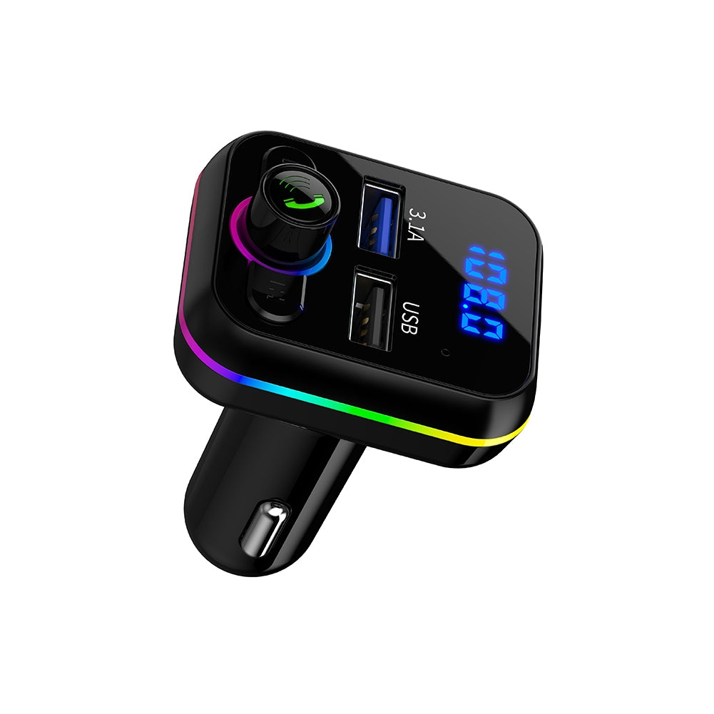 Car Mp3 Music Player Bluetooth-compatible V5.0 Hands Free Call USB U Disk Fm Transmitter Fast Charger black - Premium Car Chargers from Rapidvehicles - Just $15.99! Shop now at Rapidvehicles