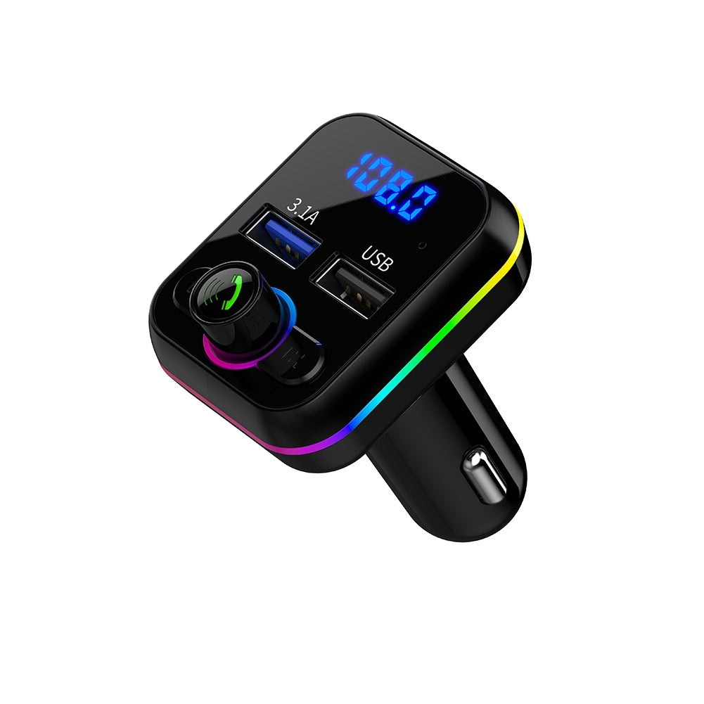 Car Mp3 Music Player Bluetooth-compatible V5.0 Hands Free Call USB U Disk Fm Transmitter Fast Charger black - Premium Car Chargers from Rapidvehicles - Just $15.99! Shop now at Rapidvehicles