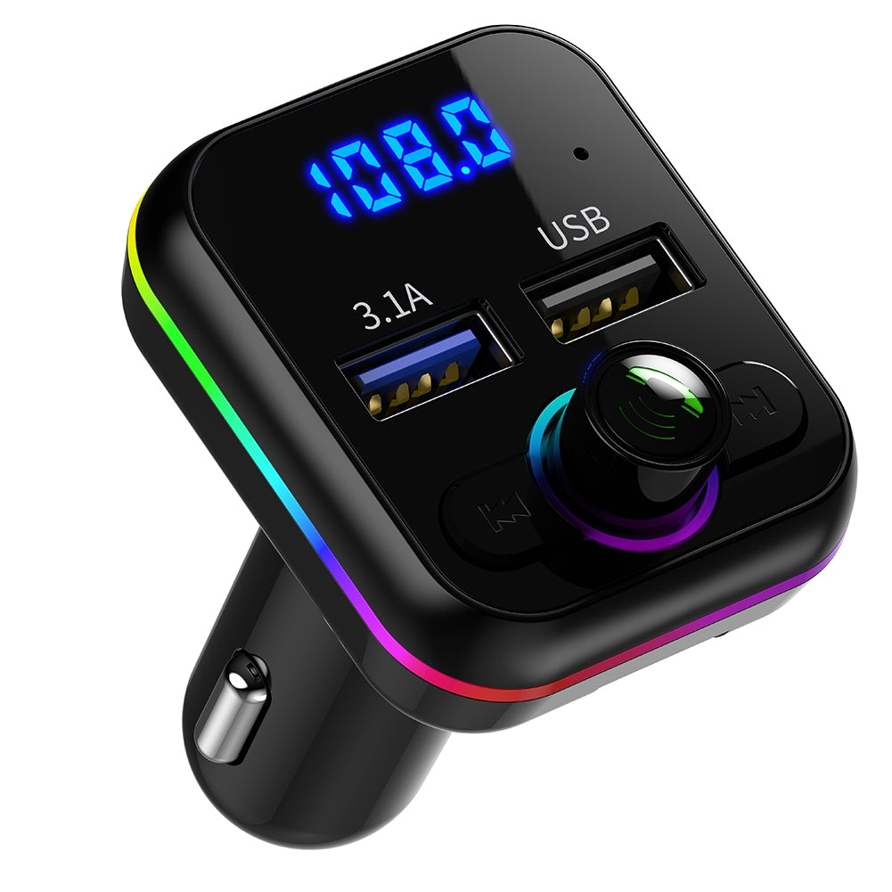 Car Mp3 Music Player Bluetooth-compatible V5.0 Hands Free Call USB U Disk Fm Transmitter Fast Charger black - Premium Car Chargers from Rapidvehicles - Just $15.99! Shop now at Rapidvehicles