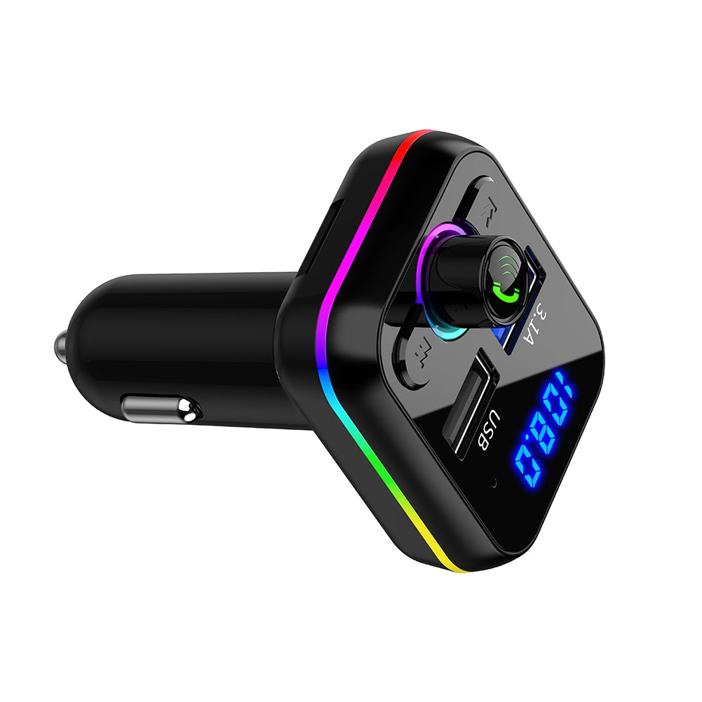 Car Mp3 Music Player Bluetooth-compatible V5.0 Hands Free Call USB U Disk Fm Transmitter Fast Charger black - Premium Car Chargers from Rapidvehicles - Just $15.99! Shop now at Rapidvehicles