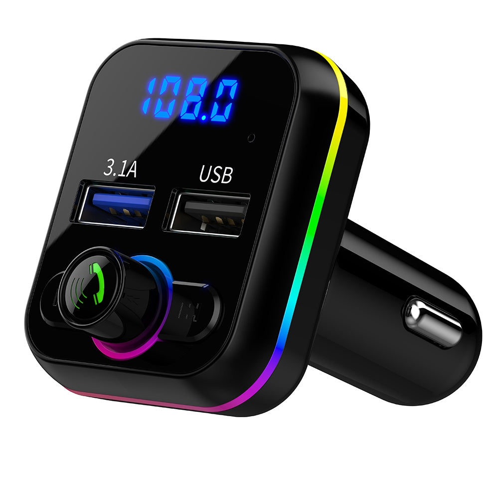 Car Mp3 Music Player Bluetooth-compatible V5.0 Hands Free Call USB U Disk Fm Transmitter Fast Charger black - Premium Car Chargers from Rapidvehicles - Just $15.99! Shop now at Rapidvehicles