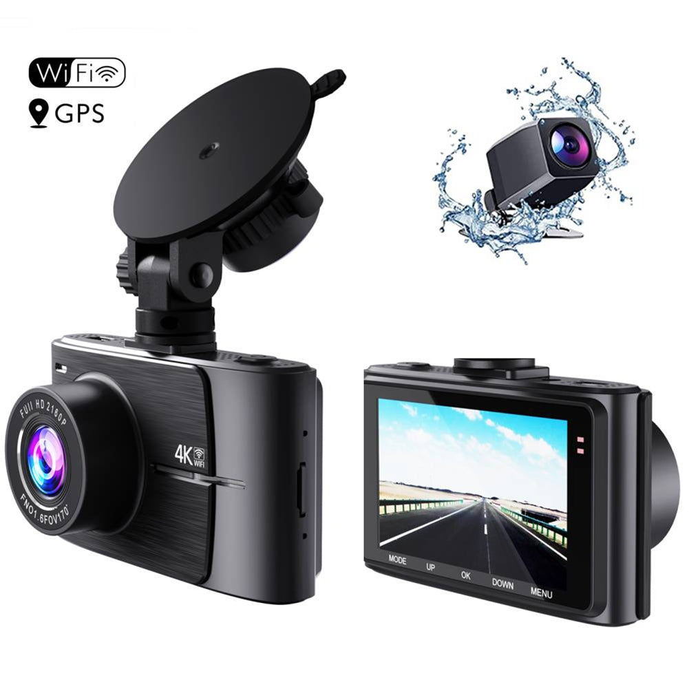 Car HD Driving Recorder 3-Inch 4k+1080p Dual Lens Wide-angle Dual Recording Night Vision Dash Cam black - Premium Car Rear View Camera from Rapidvehicles - Just $102.74! Shop now at Rapidvehicles