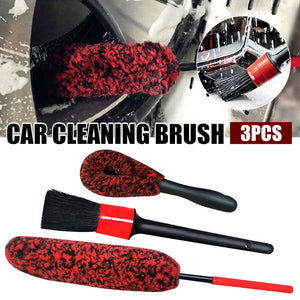 3 Pcs Car Wheel Cleaning Brush Kit Imitation Wool Tire Scrub Stick Auto Detailing Cleaner Set black red - Premium Car Wash Tools from Rapidvehicles - Just $27.98! Shop now at Rapidvehicles