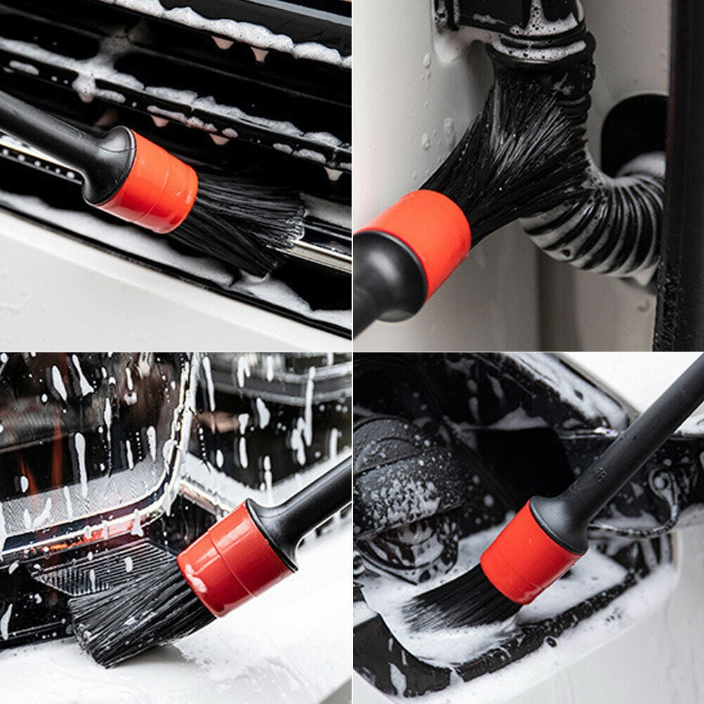 3 Pcs Car Wheel Cleaning Brush Kit Imitation Wool Tire Scrub Stick Auto Detailing Cleaner Set black red - Premium Car Wash Tools from Rapidvehicles - Just $27.98! Shop now at Rapidvehicles