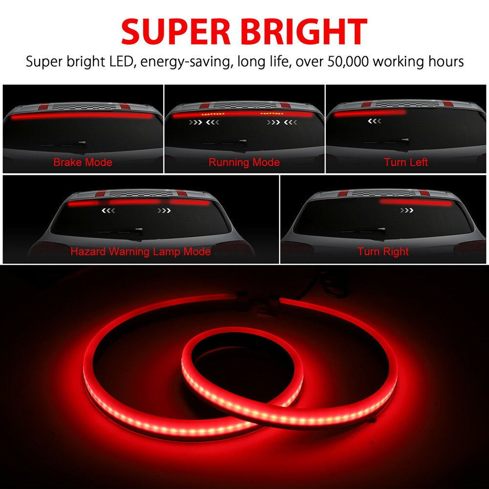 US Car High Mounted Brake Light Strip Rear Glass Led Decorative Lamp Streamer Warning Lights Driving Turn red light - Premium Automotive from Rapidvehicles - Just $40.99! Shop now at Rapidvehicles