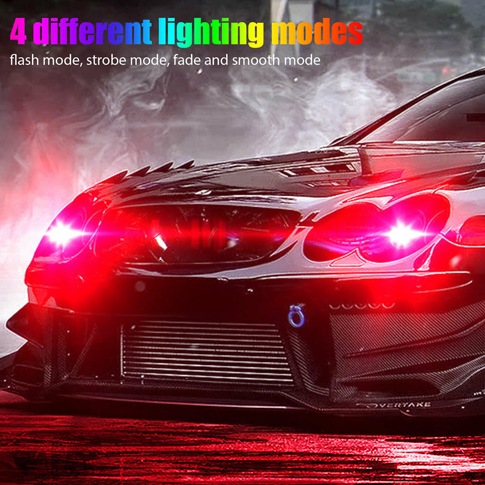 1 Pair Car Led Lights H1 H3 880 881 5050 12smd Rgb Colorful Driving Fog Lamp Headlights With Remote Control As shown - Premium Car LED Lights from Rapidvehicles - Just $15.29! Shop now at Rapidvehicles