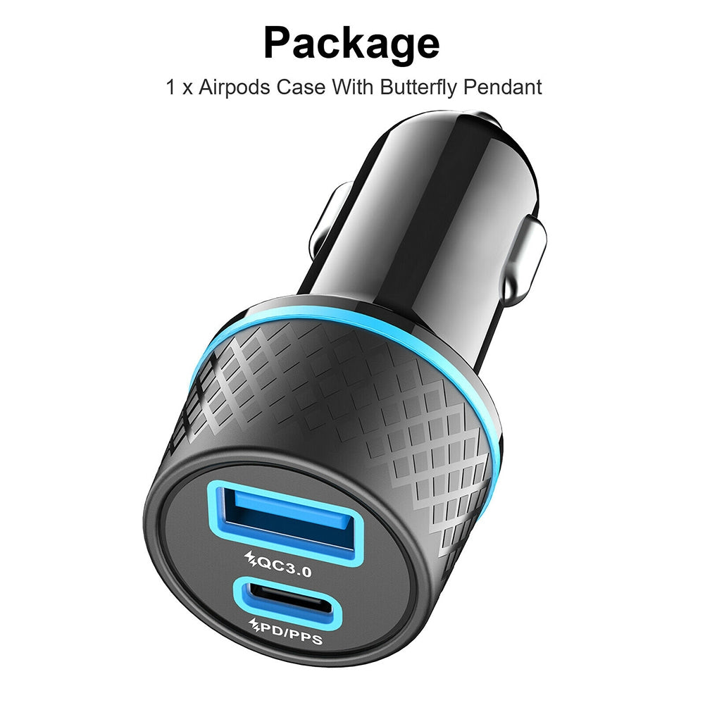 US Qc3.0 Usb Car Charger Dual Channel Pd20w Ultra-fast Charging Adapter With Blue Soft Led Light For Mobile Phones Tablets Navigators black - Premium Automotive from Rapidvehicles - Just $35.99! Shop now at Rapidvehicles