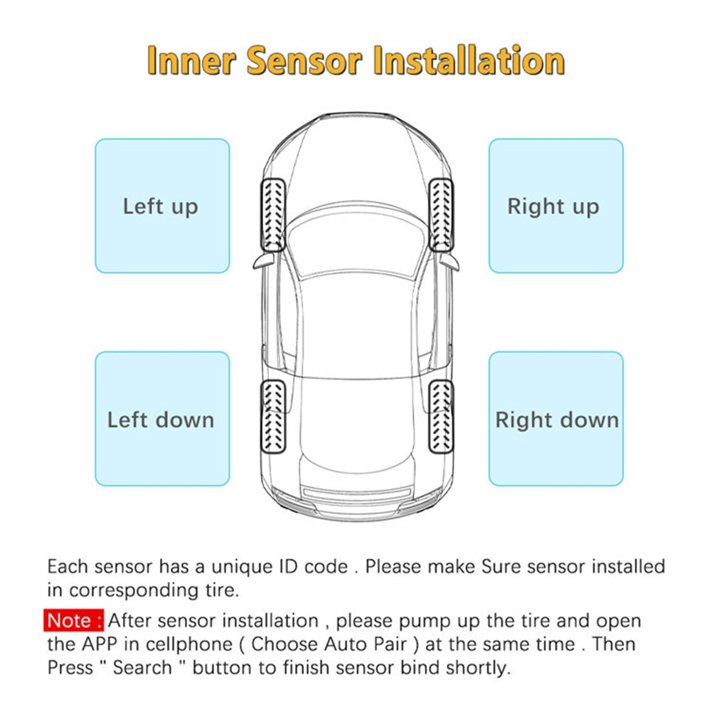 4 Pcs Car Built-in Wireless Tire Pressure Monitor Bluetooth-compatible 5.0 TPMS Compatible For Android Ios black+silver - Premium OBD & Diagnostic Tools from Rapidvehicles - Just $121.99! Shop now at Rapidvehicles