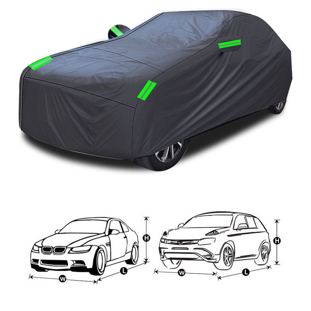 Car Cover All Black 190t Silver Coated Cloth Rainproof Sunscreen - Premium Maintenance Tools from Rapidvehicles - Just $73.99! Shop now at Rapidvehicles