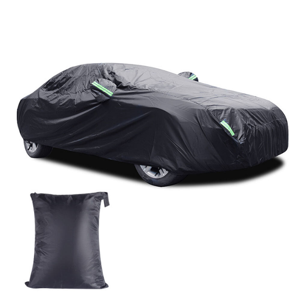 Car Cover All Black 190t Silver Coated Cloth Rainproof Sunscreen Protector Exterior Snow Covers 430x160x120CM - Premium Maintenance Tools from Rapidvehicles - Just $56.99! Shop now at Rapidvehicles