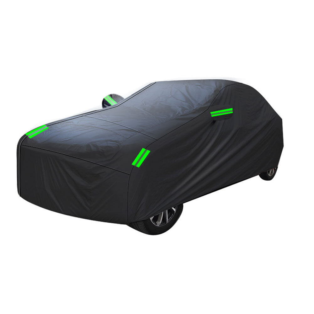 Car Cover All Black 190t Silver Coated Cloth Rainproof Sunscreen Protector Exterior Snow Covers 480x175x120CM - Premium Maintenance Tools from Rapidvehicles - Just $57.99! Shop now at Rapidvehicles