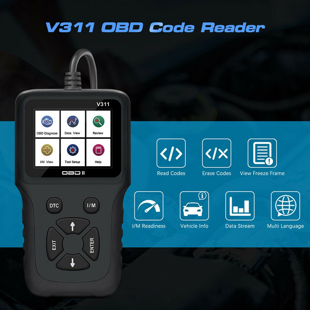 Car OBD2 Code Reader Auto Scanner Car Check Engine Troubleshooting Tool Diagnostic Device Black - Premium OBD & Diagnostic Tools from Rapidvehicles - Just $49.99! Shop now at Rapidvehicles