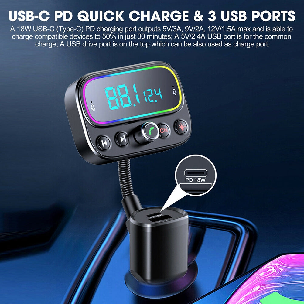 T67 Car Bluetooth-compatible Mp3 Player Hands-free Calling Car Charger Qc3.0 Aux Radio Adapter Black - Premium Car Chargers from Rapidvehicles - Just $28.99! Shop now at Rapidvehicles